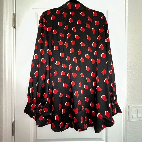 Chico’s Heart Print Button Front Blouse Top Chicos - Picture 6 of 7